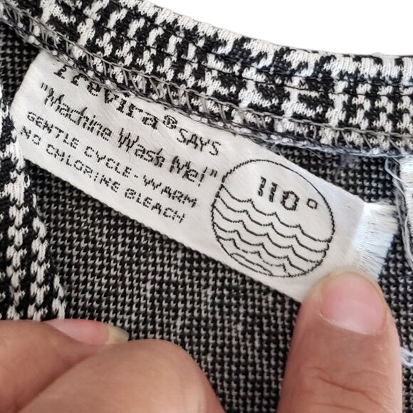 Campus Casuals VtgHoundstooth Vest With Button Accents & Pockets Blk/wht Small - Picture 4 of 12